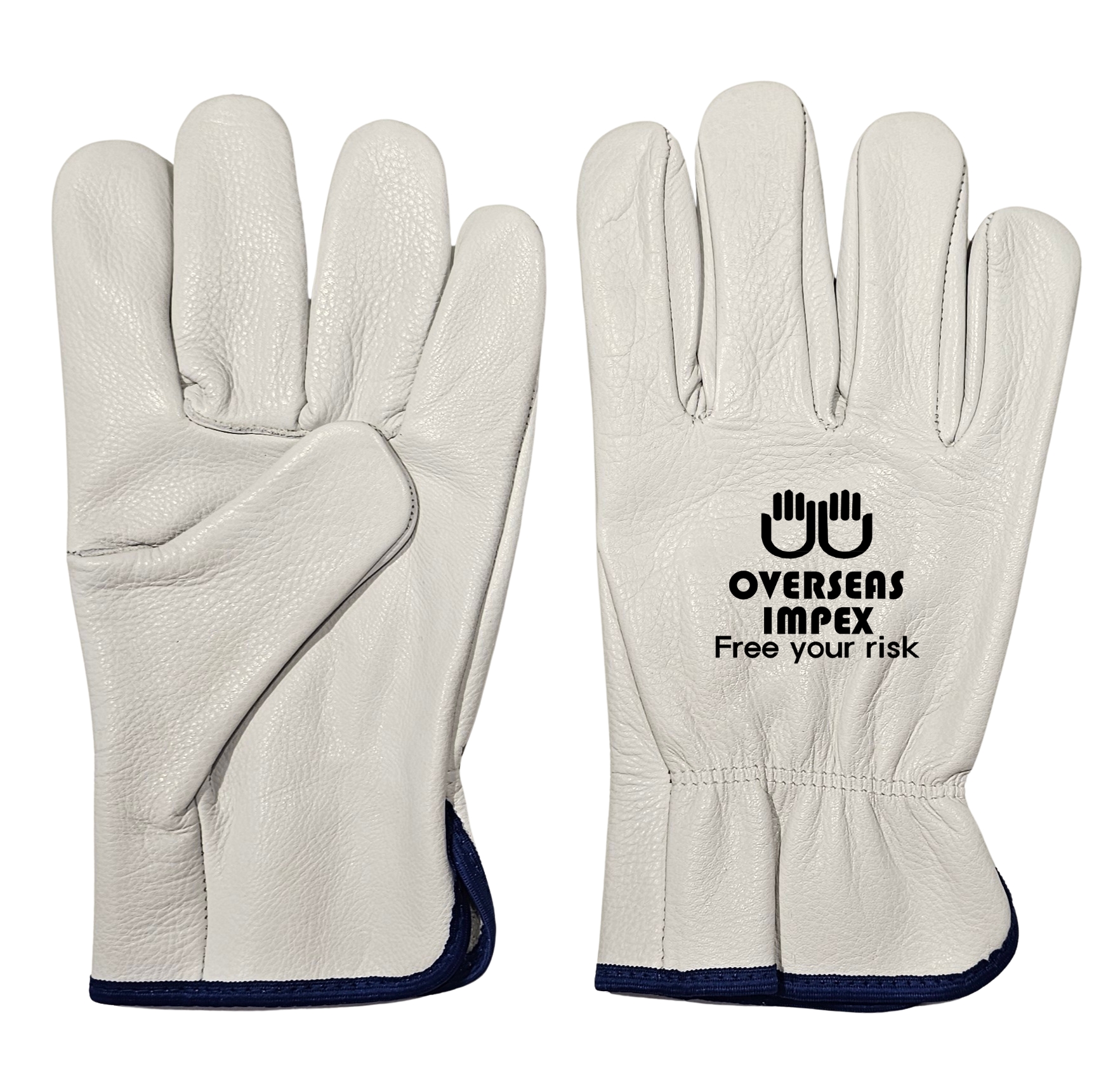 Cow grain leather driver gloves