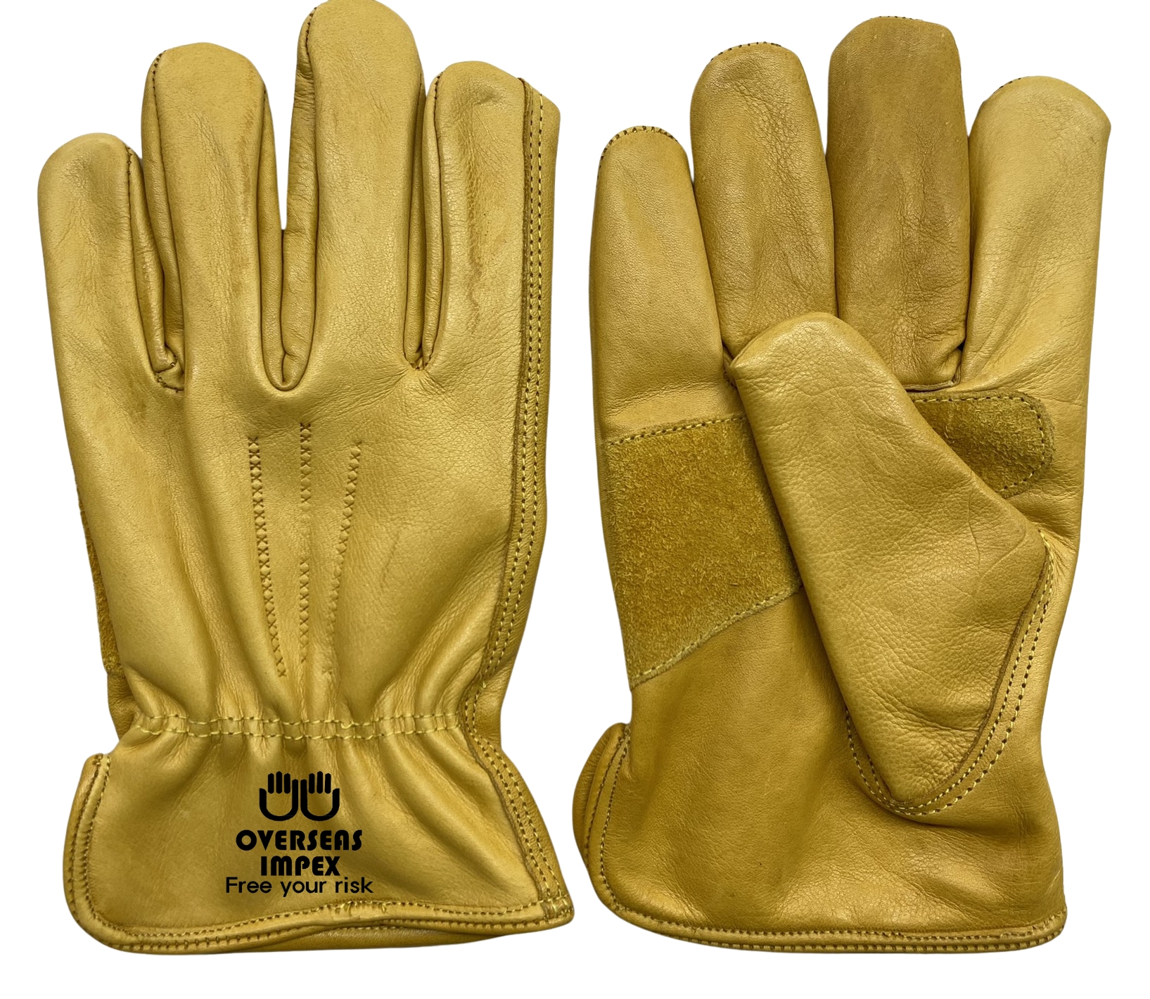 Cow grain leather Driver gloves with reinforcement on palm