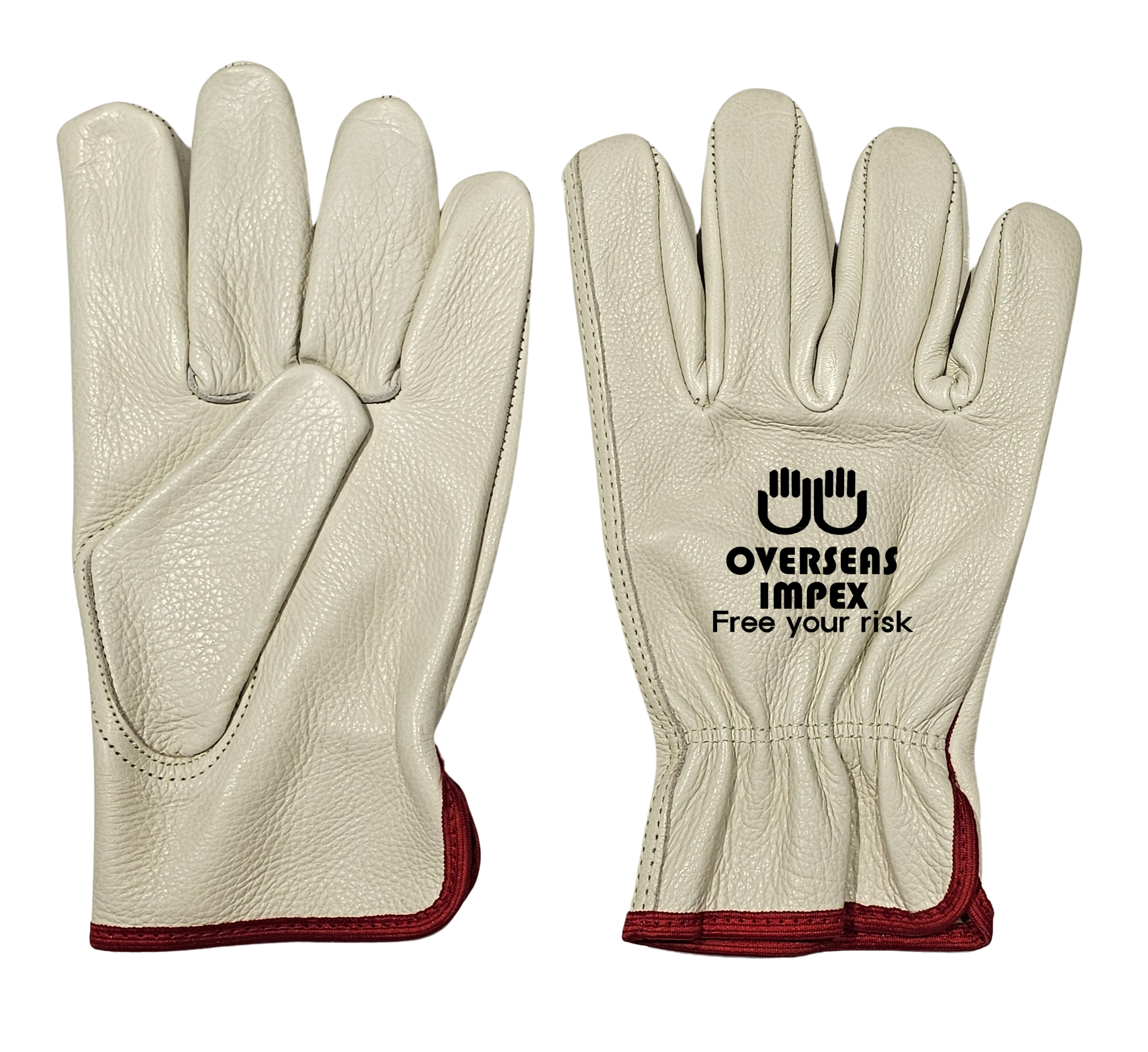 Cow grain leather driver gloves with Keystone thumb